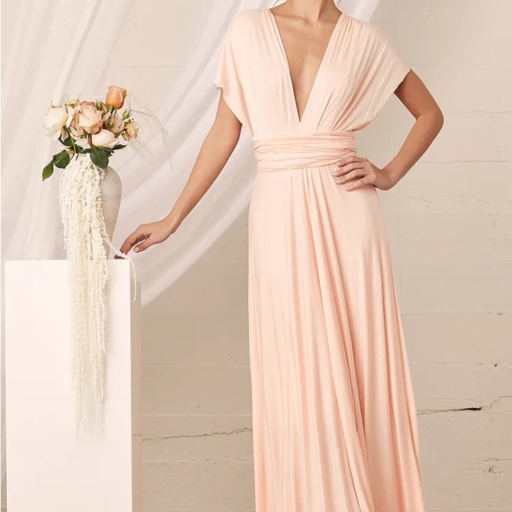Lulu’s Tricks Of The Trade Blush Pink Maxi Dress